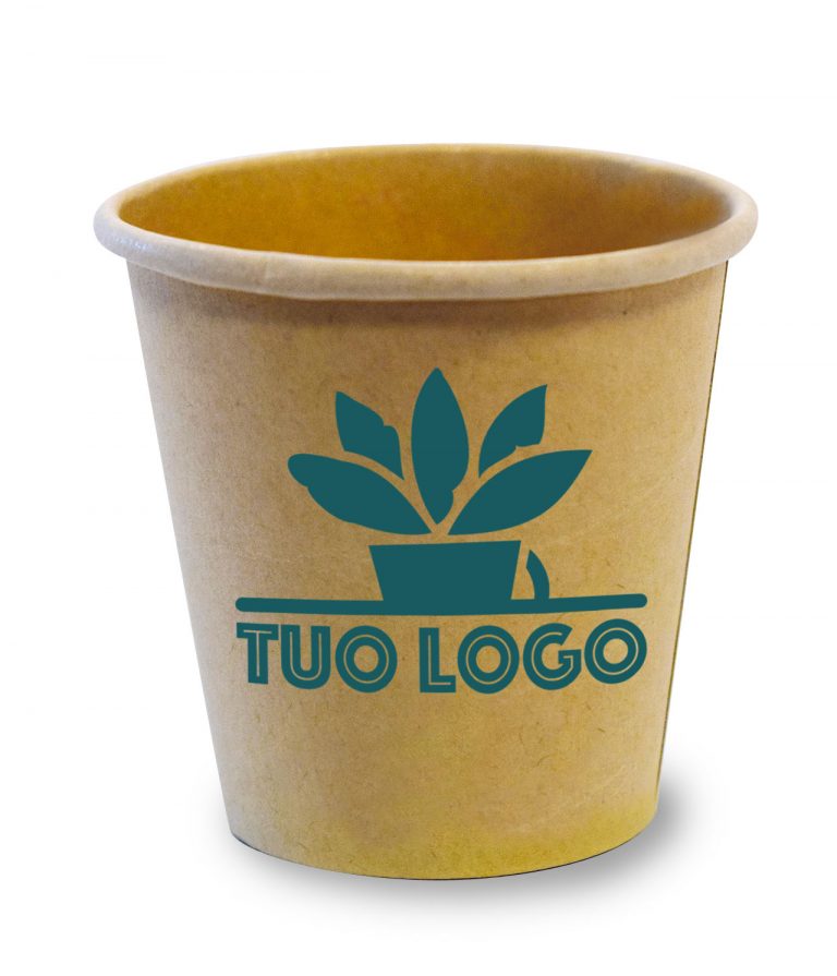 bicchieri caffé avana compostabili personalizzati 3oz