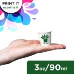 Bicchieri Carta Biodegradabili Personalizzati 3oz - 90ml