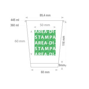 area di stampa bicchieri personalizzati 350ml 12oz bianchi