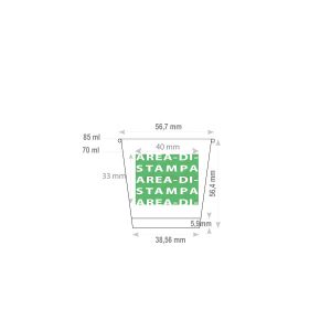 Area di stampa Bicchiere 3oz Biodegradabile personalizzato