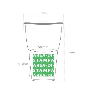 Area di stampa bicchiere bio pla tacca 400 personalizzato