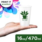 Bicchieri Carta Biodegradabili Personalizzati 16oz - 530ml