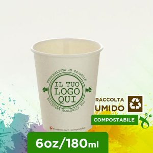 Bicchieri Carta Personalizzati Compostabili - 180 cc - immagine 1