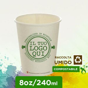 Bicchieri Cartoncino Compostabili Personalizzati - 280cc - immagine 1