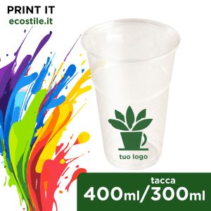Bicchieri Birra Compostabili Personalizzati - tacca 300 cc - immagine 1