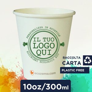 Bicchieri Carta Plastic Free Personalizzati 10oz - 300ml
