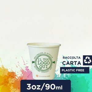 Bicchieri Carta Plastic Free Personalizzati 3oz - 90ml - immagine 1