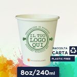 Bicchieri Carta Plastic Free Personalizzati 8oz - 240ml