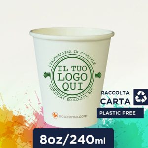 Bicchieri Carta Plastic Free Personalizzati 8oz - 240ml