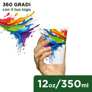 Bicchieri in carta Biodegradabili 445ml stampati su tutta la superficie