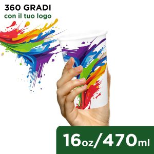 Bicchieri in Carta Biodegradabili 16oz - 530ml stampa 360°