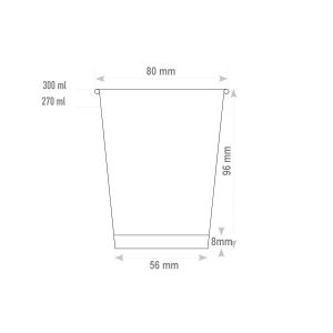 Disegno tecnico bicchieri in carta stampati 4 colori