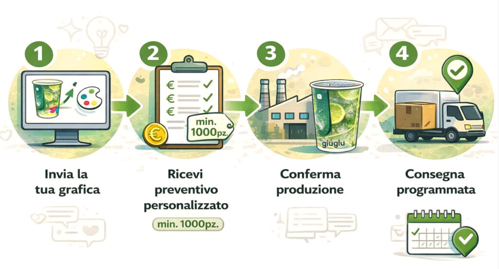 come ordinare bicchieri carta personalizzati on line ecostile.it